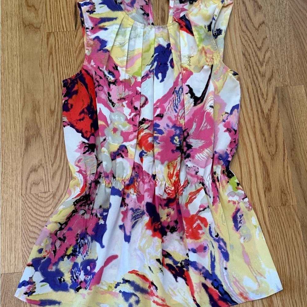 Violet & Claire Pink Blue Sleeveless Scoop Neck top